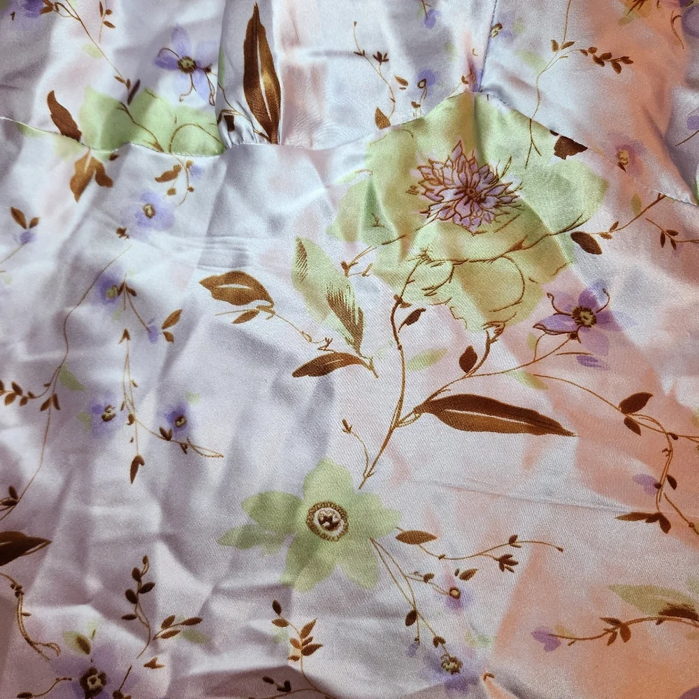Y2K Silk Cami Tank Floral Size Large